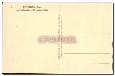 Bourges (Cher) — Katedra i Ratusz — Les Éditions d'Art Yvon, Paryż — Rewers