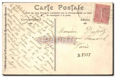Rouen — Le Palais de Justice — Éditeur inconnu, n° 71 — Verso