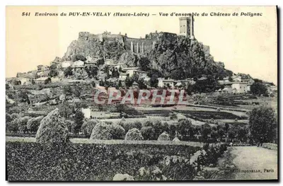 Environs du DUY-EN-VELAY (Haute-Loire) — Vista geral do Castelo de Polignac — Editor: HURONNELLE, Paris