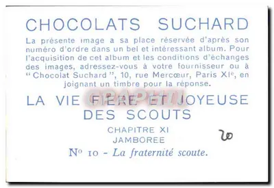 Escoteiros de diversas nações — Capítulo XI: A fraternidade escoteira — Chocolates Suchard — Verso