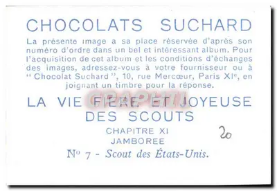 Scout dos Estados Unidos — Capítulo XI — Jamboree — Chocolates Suchard — Verso