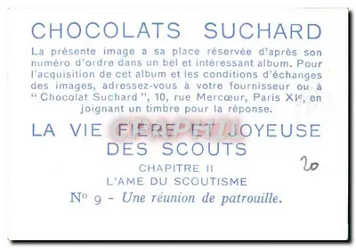 Spotkanie patrolu — Rozdział II, Dusza Scoutingu — Chocolats Suchard, N° 9 — Rewers