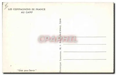 Die Compagnons de France am Lager — Phototypie Lescuyen, 16, rue René-Louis-d'Ainay, Lyon — Rückseite