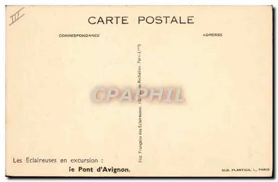 Ekleryzki w wyprawie — Most w Avignonie — ALB. PLANTIER, PARIS — Rewers