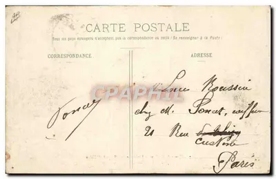 Camp van Châlons — Binnenkant van het Militaire Ziekenhuis — Het schillen van appels na de soep — Militaire Boekhandel Guérin, Mourmelon — Achterkant