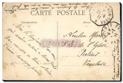 Stara pocztówka Statek La Provence — Rewers