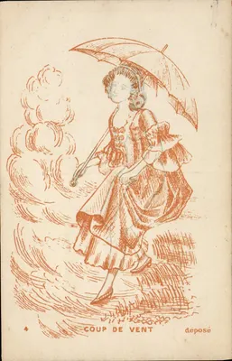 Mulher com guarda-chuva — Vento forte — editor depositado