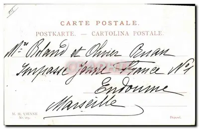 Zwei Kinder unter einem Baum — Verlag M. M. Vienne, Nr. 1851 — Rückseite