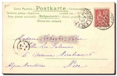 Frau in schwarzer Robe und Pelzschal in der Schnee — Verlag Zouzou Zouzou, Nr. 4803 — Rückseite