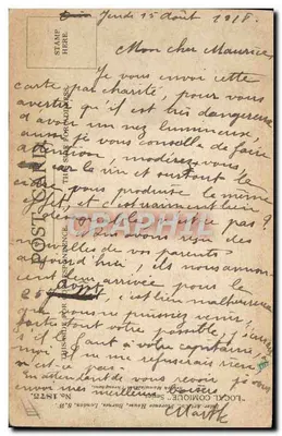 적에게 신호를 보내는 것을 금지하다 — 군사 풍자 그림 — 발행사 로컬 코미크, 번호 1822 — 뒷면
