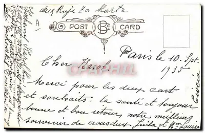 Criança enviando uma carta — D. TEMPEST — editor BARTON & CO. LTD. — Verso