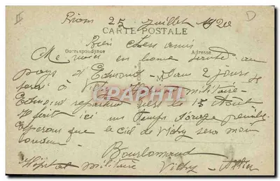 Onze Auvergne (Regio Puy-de-Dôme) — landschapsgezicht — M. C. en de uitgever Antonin Meyniel — Achterkant