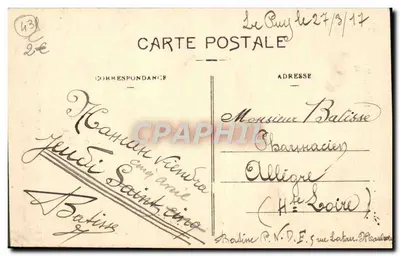 Le Puy — Colossale beeld van de Heilige Maagd van Frankrijk (22 m. 80 op 17 m.) — uitgever niet zichtbaar — Achterkant