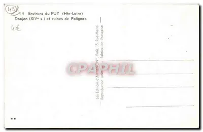 Ruínas de Polignac — Torre do XIVº Século — Edições d'Art IVON — Verso