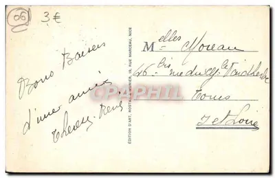 Saint Jean Cap-Ferrat — A Baía — Edição de Arte, Rostas-Munier, Nice, n°855 — Verso
