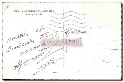 Villefranche-sur-Mer — Ogólny widok — LA CIGOGNE — Rewers