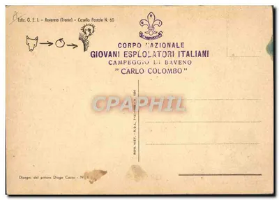 La Promesa — Scouts italianos — Editor G.E.I. Rovereto, N° 1 — Reverso