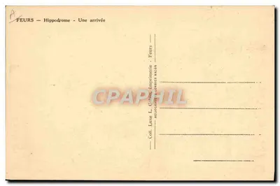 Feurs — Hipódromo — Uma chegada — Impressora Laxe, Feurs — Verso