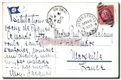 S.S. President Roosevelt — United States Lines — Willy Stower 1924 — Verso