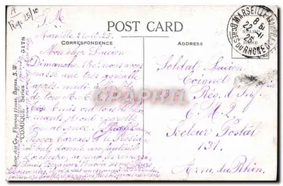 दो आदमी बातचीत करते हुए — हास्य चित्रकथा — इंटर-आर्ट कंपनी फ्लोरेंस हाउस, 'कॉमिक' श्रृंखला 5178 — पीछे