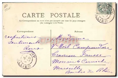 L'Auvergne — Um Attelage Auvergnat — M.T. I.L. n°182 — Verso