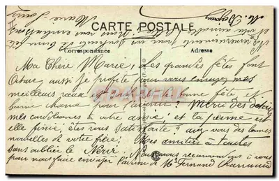 De Auvergne — Scene van een koppel in traditionele kleding — G. d'O. — Achterkant