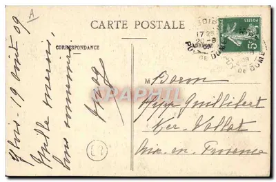 Paysanne d'Issoire revenant des Champs — Auvergne, éditeur A. Vessey, n° 16 — Verso