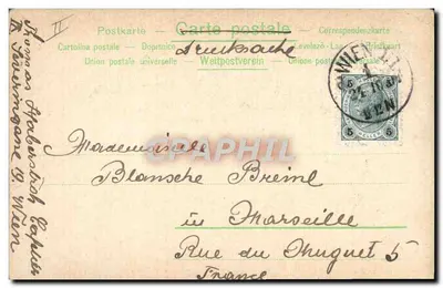 Tarjeta postal antigua Teatro de Viena Raimund Theater — Reverso