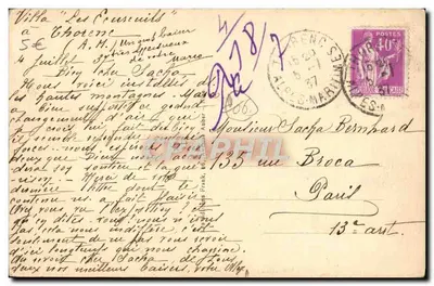 Thorenç (A-M) — Vue générale — Villa 'Les Cœurceuil' au bas de la vallée — éditeur A. Aubert — Verso