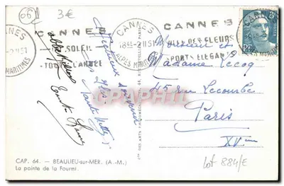 Beaulieu-sur-Mer — Północna część Pointe de la Fourmi — Cap. 64 — Spółka Sztuki Fotograficznej — Rewers