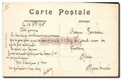Heiltz-le-Maurupt — Rue de Rennes após a batalha da Marne (6-12 setembro 1914) — Templo protestante respeitado pelos Alemães — A. Humbert, fotógrafo, Saint-Dizier — Verso