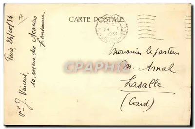 Semaine Protestante, Mulhouse 1927 — La Chanson du Travail, par l'École du Dimanche Enfantine — éditée par l'Imprimerie de Mulhouse — Verso