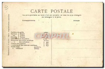 Locomotivas — Máquina N° 2504 — Estado — Verso