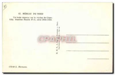 Trem expresso sobre o viaduto de Chantilly — Rede do Norte — série 3641-3680 — Verso