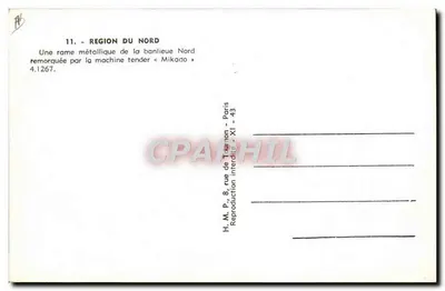 Parowóz Mikado 4.1267 — Metalowa składka z terenu Północnego — H. M. P., ulica Tournon, Paryż — Rewers
