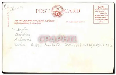 S.S. SCOTIA — L.&N.W. Holyhead & Dublin Service — London & North Western Railway Company — Verso