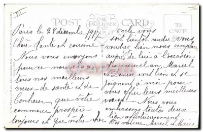 Dois cães em uniforme — Soldados em train de se beijarem — C.W. Faulkner & Co. Paris — Verso