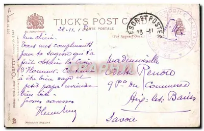 Enfant et soldat — scène d'interaction avec chien — éditeur Tuck's Post Card — Reverso