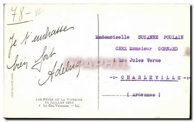 Festas da Vitória — O Galo Vencedor — Editor Lévy Fils & Cie, Paris — Verso