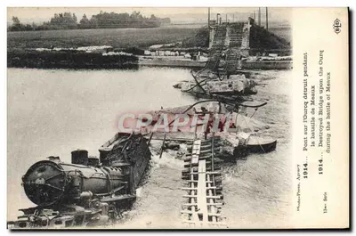 Meaux Muharebesi sırasında Ourocq üzerindeki köprü — 1914 — Photo-Press, Acquay