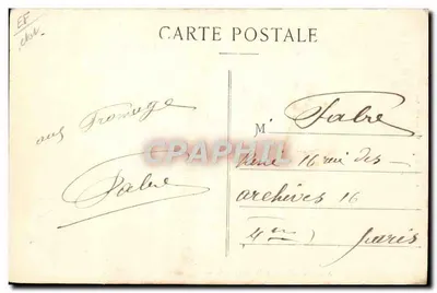 Stara fabryka sera Cantal — kowal uciskający tomę — Zbiór Gély — Vigien, wyd. Aurillac — Rewers