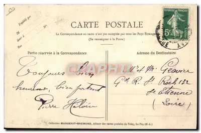 Festa do Povo — (Vamos beber um pouco!) — Coleção MARGERIT-BREMOND, editora das cartas postais do Velay (H.-L.) — Verso