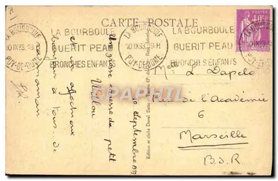 Os Auvergnats em casa — O vendedor de calçados — Edição e edição Duval Battu, Puy-de-Dôme — Verso