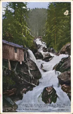 Os Lindos Cantos da Saboia - Cachoeira da Raite - Estrada de Bourg-St-Maurice a Val-d'Isère - Hostellerie do Petit St-Bernard - PIGOT, COMMER - Néant
