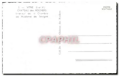 Wnętrze pokoju pani de Sévigné — Zamek des Rochers, Vitre (Loire-Inférieure) — Kolekcja Terre — Rewers