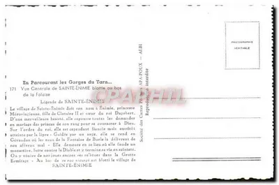 Sainte-Énimie — Ogólny Widok — Towarzystwo Karty Pocztowe APA-POUX - ALBI — Rewers