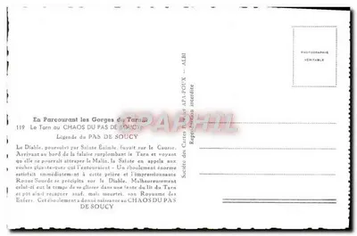 Góry Tarn — Chaos w Pas de Soucy — Spółdzielnia Karty Pocztowe APA-POUX — Rewers