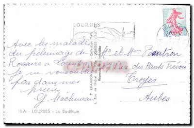 Lourdes — A Basílica — editor P. Chambon — Verso