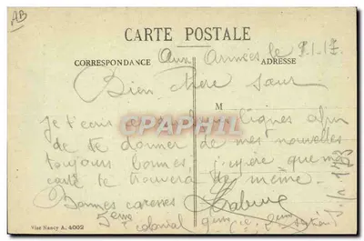 Na borda da trincheira — Poilu procurando seus piolhos — Edição Stianna Polycarpe, Cammercy — Verso