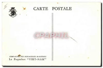 El transatlántico "VIET-NAM" — Compagnía de las Messageries Marítimas — ilustración de Roger Chaplet — Reverso